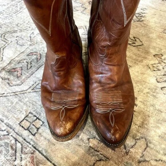 Tony Lama Men\'s Cowboy Boots Size 8EEEE in Brown Leather main image 6
